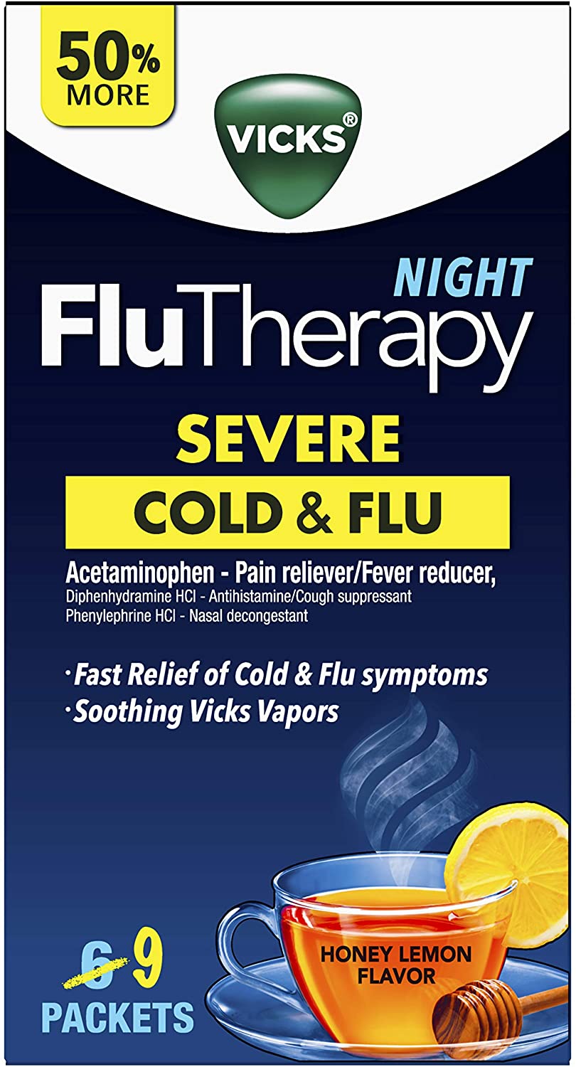 Vicks Severe Cold and Flu Night FluTherapy Count 9 – Five Star Supply